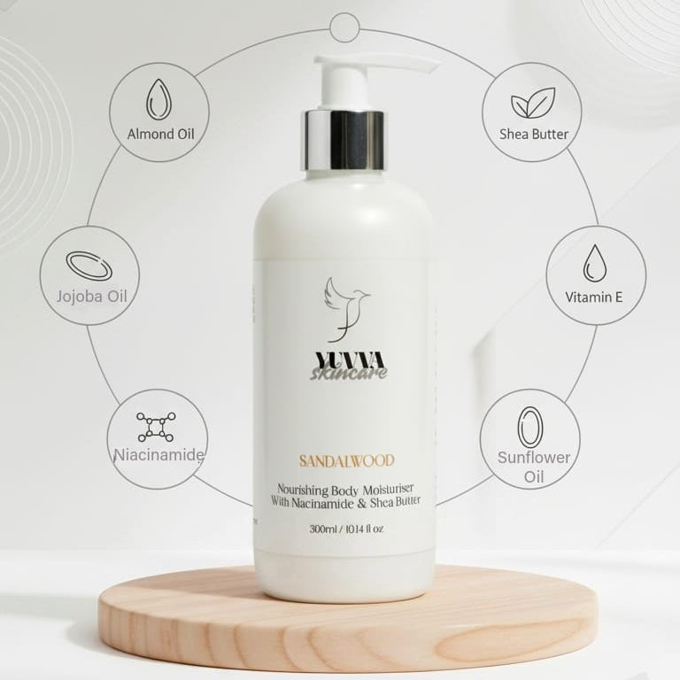 Nourishing Body Moisturiser with Niacinamide & Shea Butter | Sandalwood | 200ml
