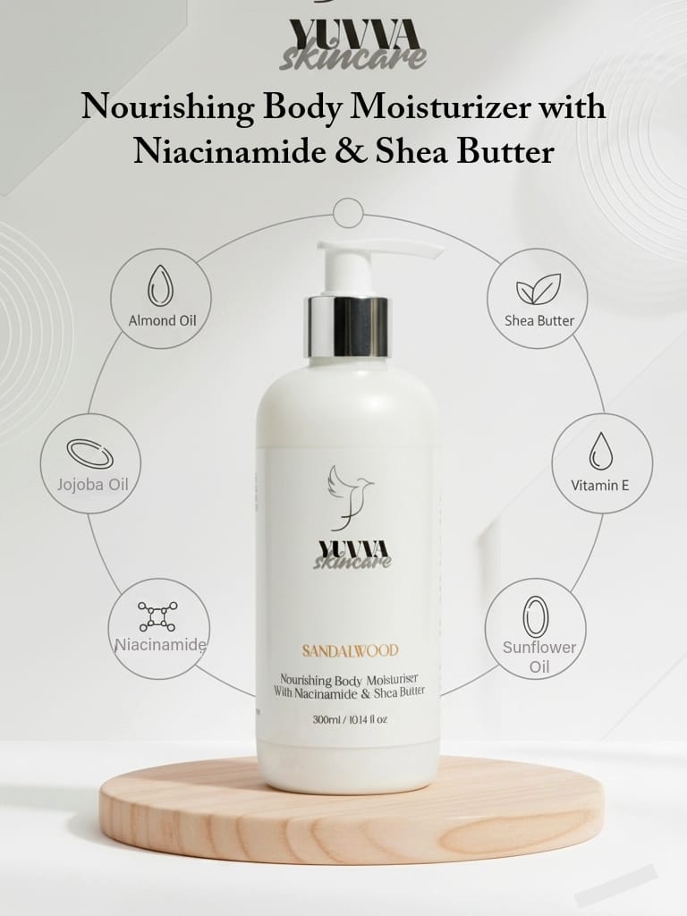 Nourishing Body Moisturiser with Niacinamide & Shea Butter | Sandalwood | 100ml