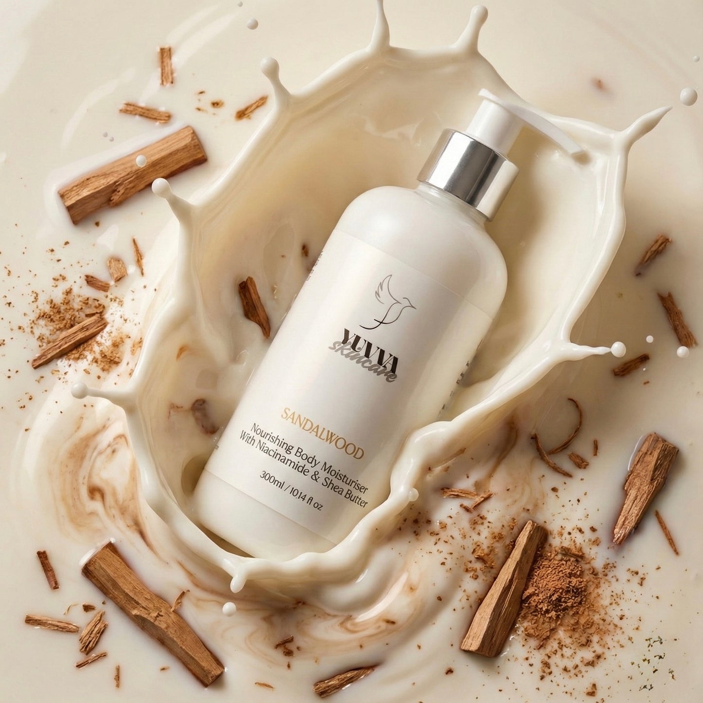 Body Moisturiser with Niacinamide & Shea Butter | Sandalwood